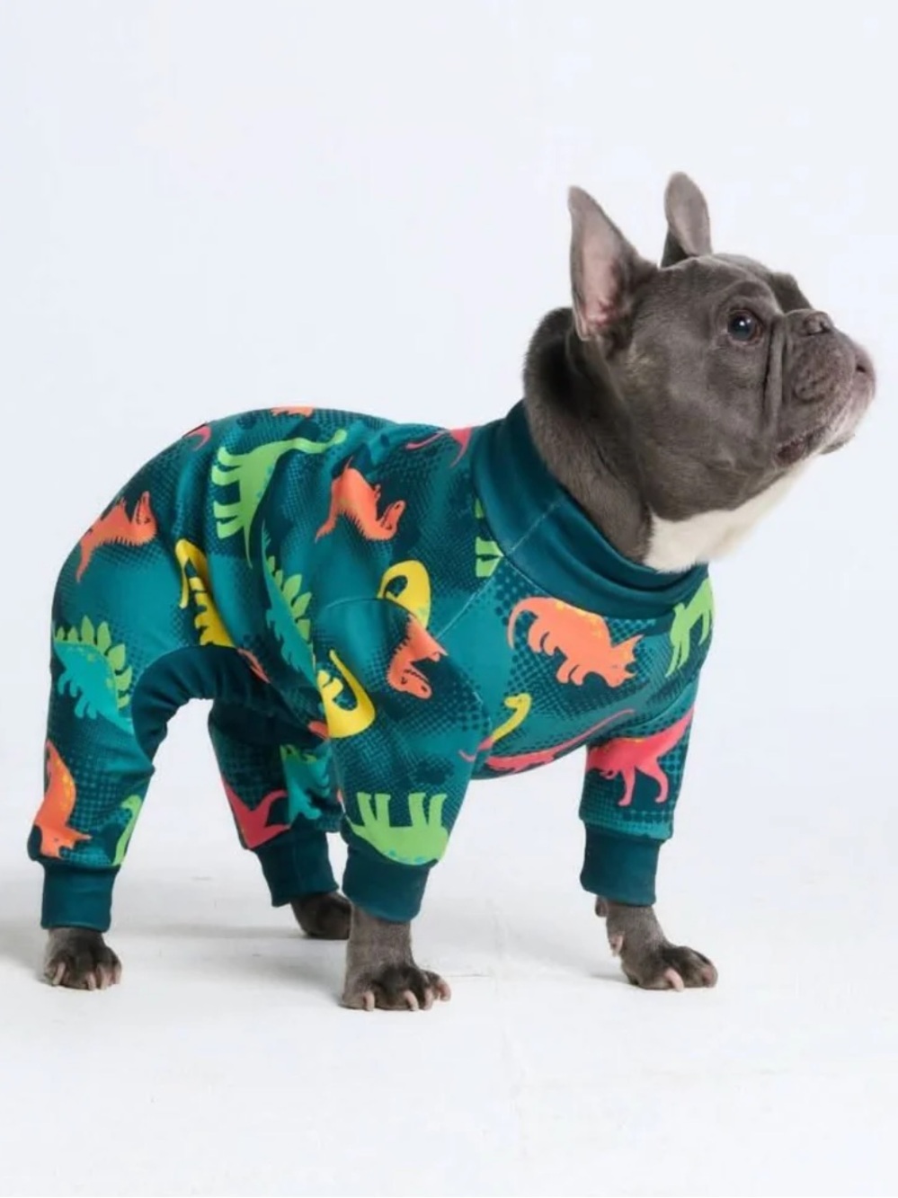 Spark Paws Teal Dinosaur Dog Pajamas